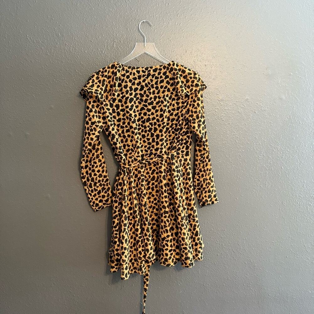 CLEARANCE Free People Frenchi Leopard Wrap Mini Dress Size XS - Picture 4 of 8